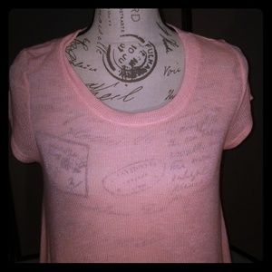 Long Peach Short Sleeve Knit Alya Top M